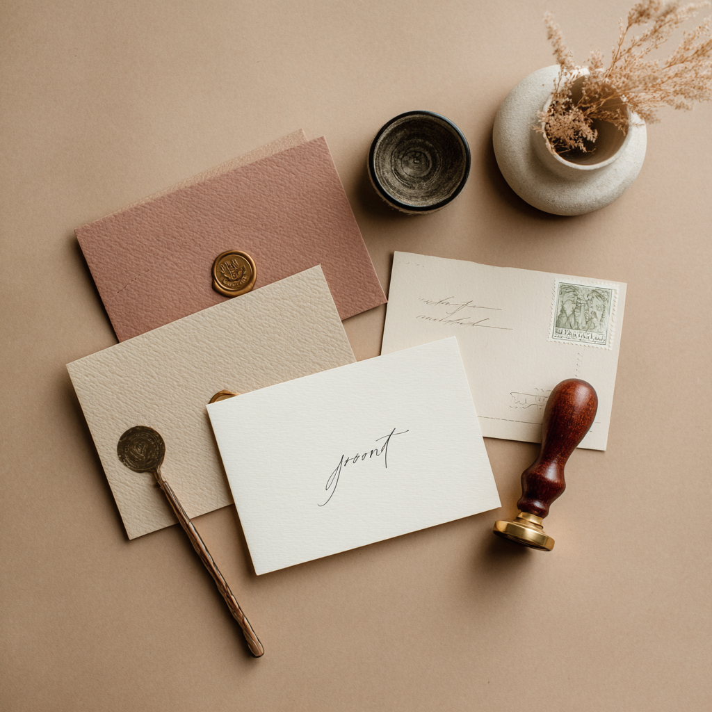 Elegant letter-writing kit with postcards, envelopes, and prompts